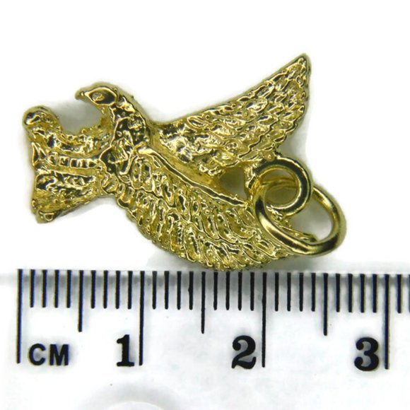 Eagle Charm Pendant 14k Yellow Gold. - Picture 3 of 4